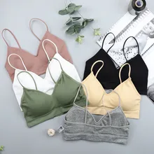 SVOKOR empujar sólido sujetador elástico reunión Bralette verano Anti-luz estilo coreano salvaje sujetador Top Sexy sin costura sujetador sin aros