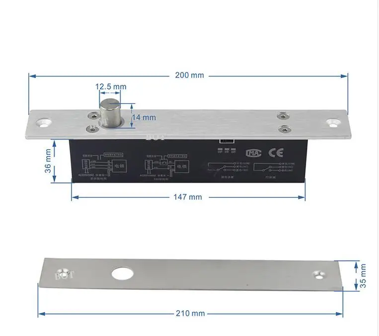 LPSECURITY 12V 5 проводов безопасный Электрический засов, Dropbolt замок для ворот система контроля допуска к двери 800 кг холдинг