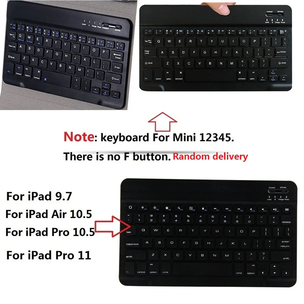  Split Design Leather Case With Bluetooth Keyboard Case For iPad Mini12345 Air 12 iPad 2017 2018 9.7