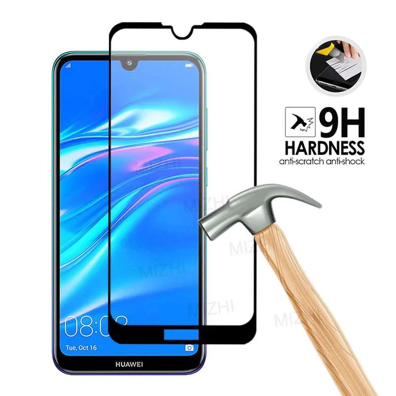 Защитное стекло для huawei y7 2019 на y 7 7y prime y72019 защита экрана искусственная кожа
