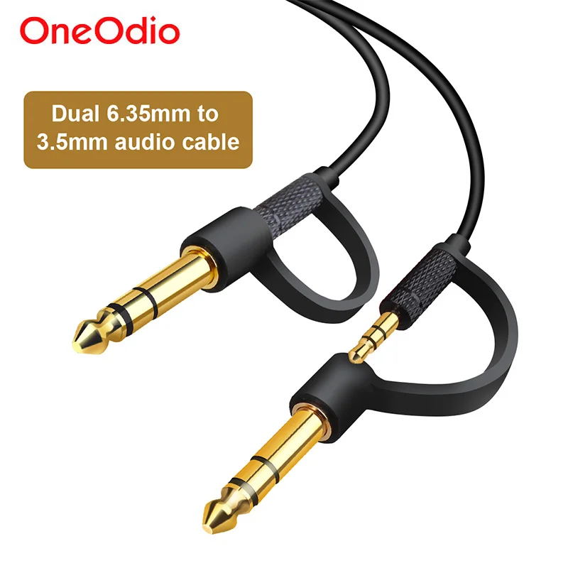 

Oneodio Audio & Video Cables Dual 3.5mm to 6.35mm Jack Male to Male Aux Audio Cable For Guitar Mixer Amplifier Bass Headphone