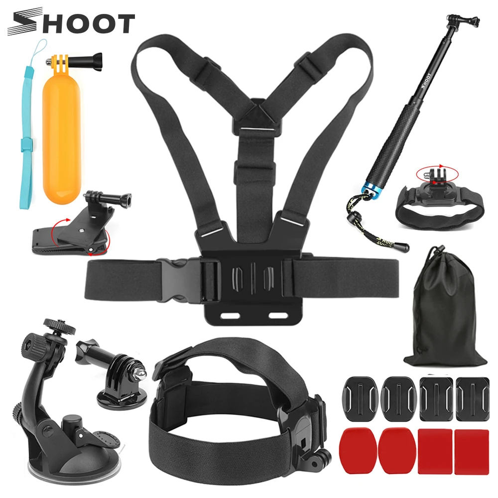 

SHOOT Action Camera Accessories Set for GoPro Hero 7 6 5 Black for Xiaomi Yi 4k Sjcam Sj4000 Sj7 Eken H9 Sony Go Pro Camera Kits