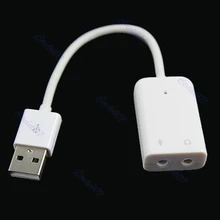 USB 2,0 к 3D Виртуальная 5,1 канал аудио Акустический кабель карта адаптер музыкальная фея