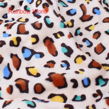 

1 meter print colorful leopard Microfiber fabric High Quality super soft velboa for DIY sewing toys sofa material velvet