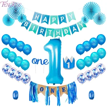 

FENGRISE 1st Birthday Party Decoration First Birthday Boy Party Decor Baby Shower 1 Year Birthday Balloons Banner Set