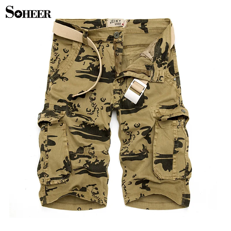 SOHEER Hot Sale Cargo Shorts Men Casual Summer Brand