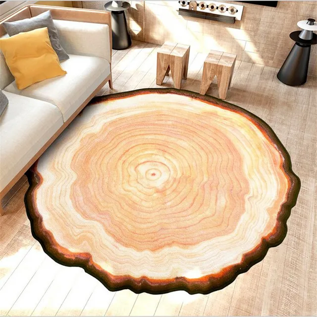 Round Home Carpet Old Tree Rings Rug 150 150cm Living Room Round Home Carpet Old Tree Rings Rug 150 150cm Living Room Burlywood
