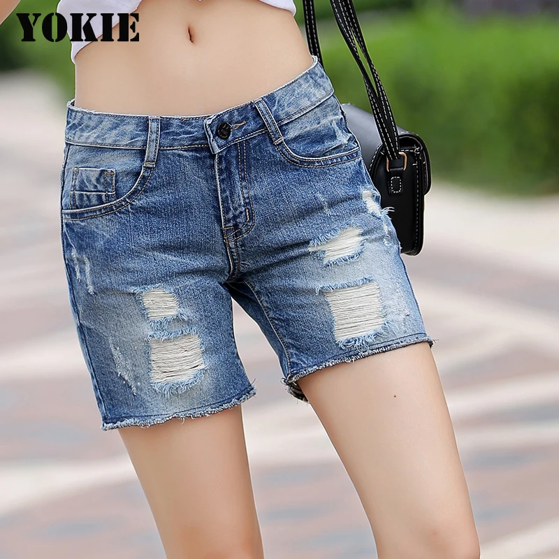 

Shorts Women Vintage Solid Color Denim Punk Shorts Female High Waist Shorts Summer Feminino Plus Size Casual Women Short Jeans