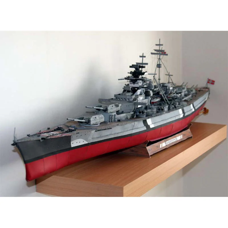 

3D Marine Military Paper Model 90cm World War II German Bismarck Battleship Bismark Warship DIY Cruiser Military Fan Adult Toys