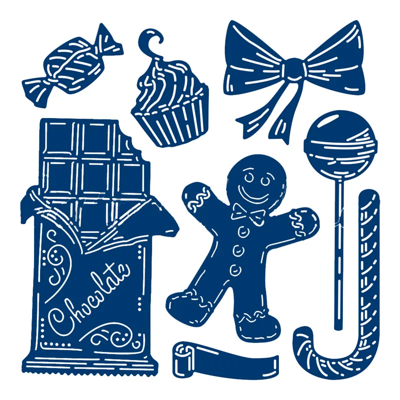 

Chocolate Candy Ginger Bread Metal Cutting Dies for DIY Scrapbook Album Chritmas Card Decorative Craft Embossing Die New 2019