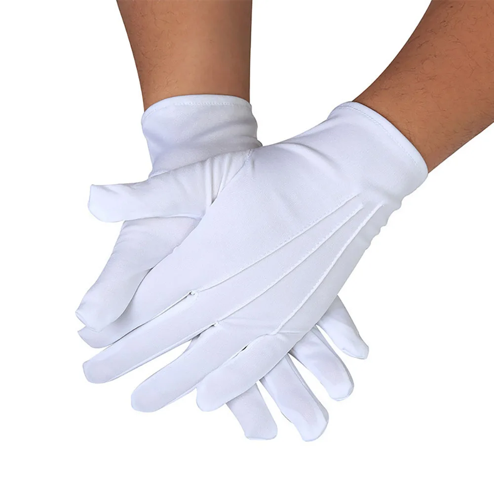 1 пара, мужские и женские Белые Официальные перчатки, тактические перчатки, смокинг, честь, защита, парад Санты, для мужчин, для осмотра, зимние белые перчатки
