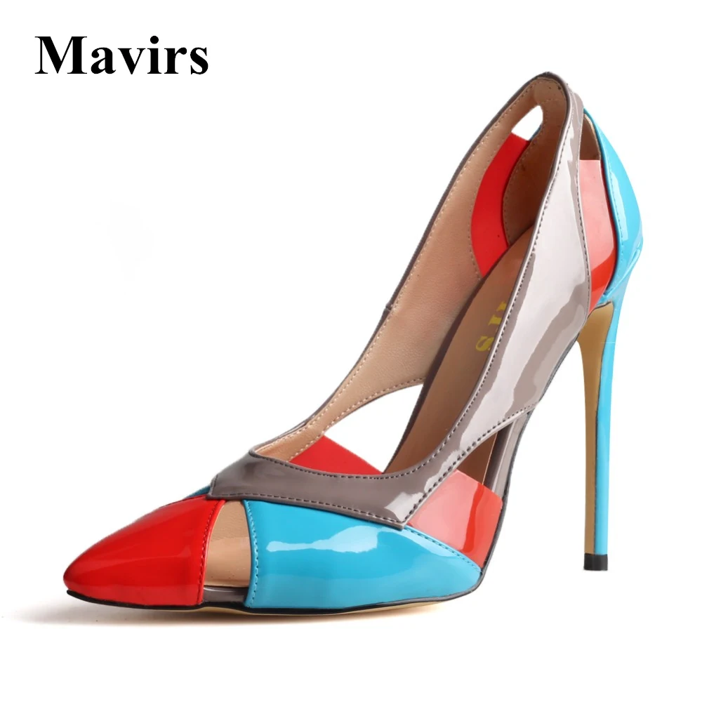 Mavirs Brand Women Pumps 2018 Pointed Toe Sexy High Heels Stiletto Sandal Multi Color Extreme High Heel Party Shoes