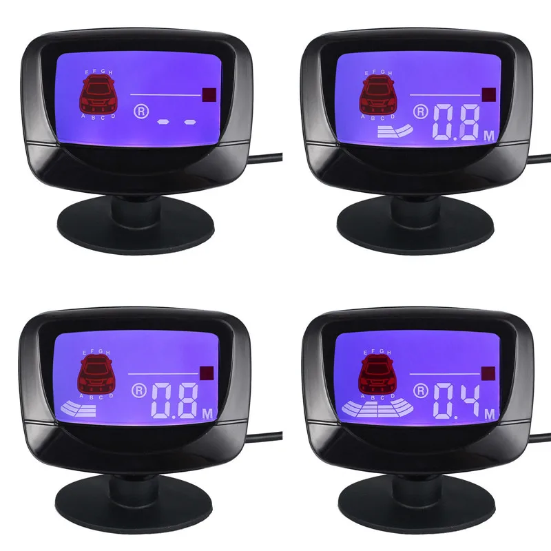PZ500 Черный Автомобильный ЖК-датчик парковки с 4 Обратный Датчик резервный автомобильный парковочный Радар монитор детектор система авто камера заднего вида