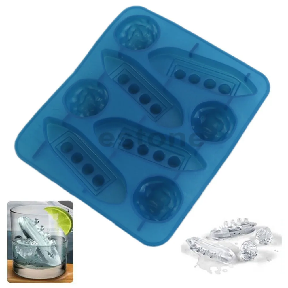 

Silicone Ice Cube Trays Carving Mold Mould Maker Titanic Shaped For Party Drinks