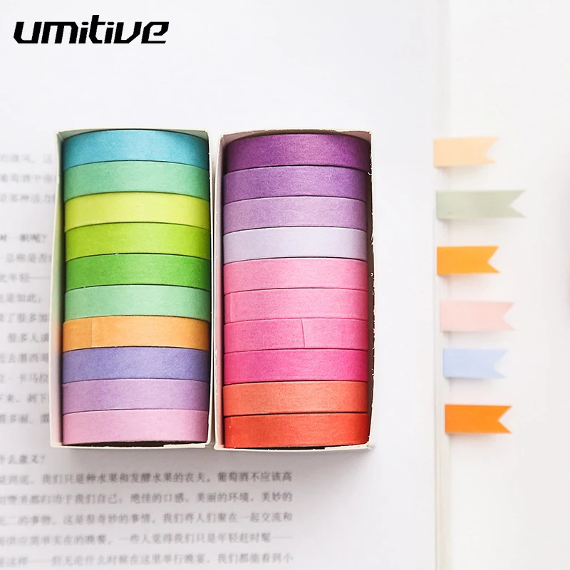 

Umitive 10Pcs/Set the new salt is a solid color and paper tape suit 10 involved in tape