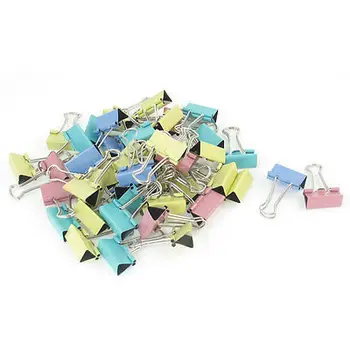 

48 x Assorted Color Metallic Office Paper Binder Clips Tool