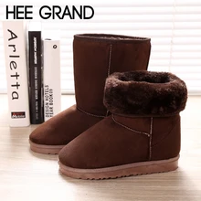 HEE GRAND/; женские Теплые ботильоны; зимние модные ботинки с искусственным мехом; Теплая обувь на плоской подошве; светильник; Bootie; Booten; XWX7088