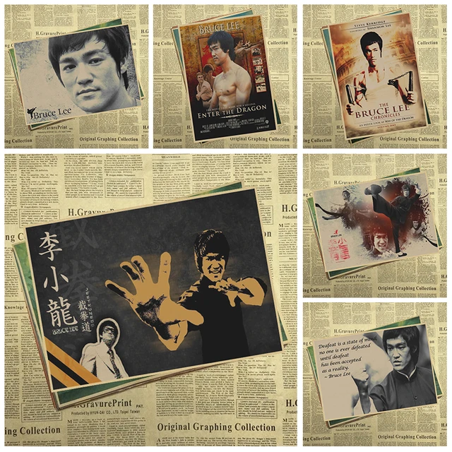 Cheap Bruce Lee Classic Movie Kraft Paper Poster Bar Cafe Living Room Dining room Wall Decorative Paintings Cheap Bruce Lee Classic Movie Kraft Paper Poster Bar Cafe Living Room Dining room Wall Decorative Paintings