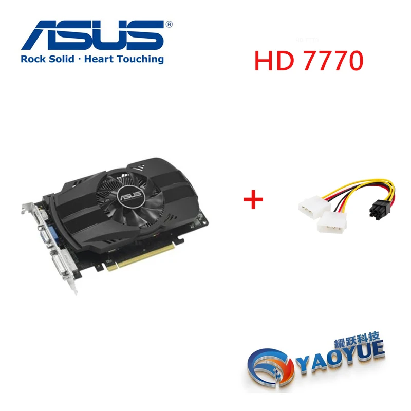Asus HD7770 FMLII 1GD5 HD 7770 1G D5 GDDR5 128 бит настольных ПК Графика видеокарты PCI Express 3 0
