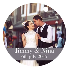 100 шт персонализированные Люди печати белые ярлыки круглые Пользовательские Свадебные украшения тег приглашение на годовщину карты вечерние подарки