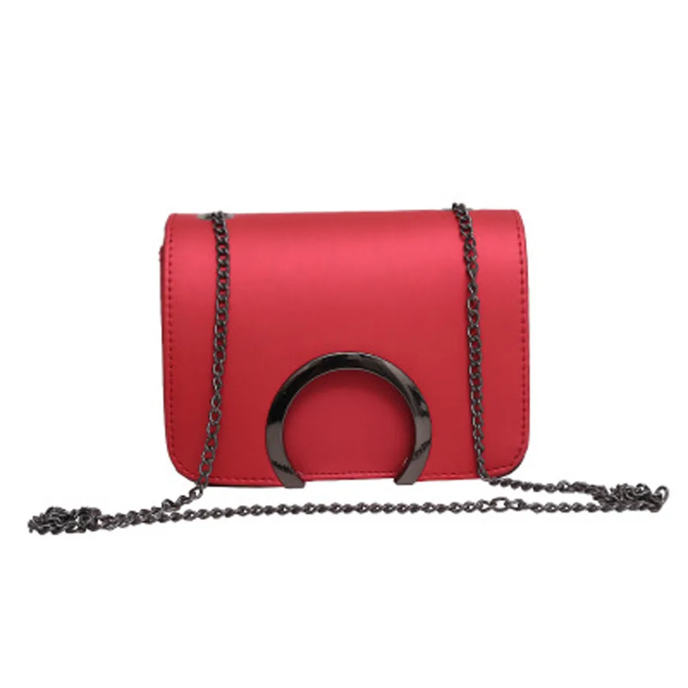 

Fashion Women's Chain Solid Color C Leather Tote Messenger Bag Bag Coin Bag Mobile Phone Bag bandolera mujer