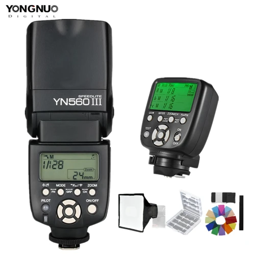 Yongnuo YN560III YN560 III ручная Радио Вспышка Speedlite+ YN560TX II YN560-TX II ЖК-беспроводной контроллер для камеры Canon Nikon - Цвет: YN560III and 560TXII