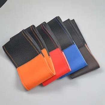 

Colorful Braided microfiber leather cover on the steering wheel of the car braid case steering-wheelcover 38 cm covers