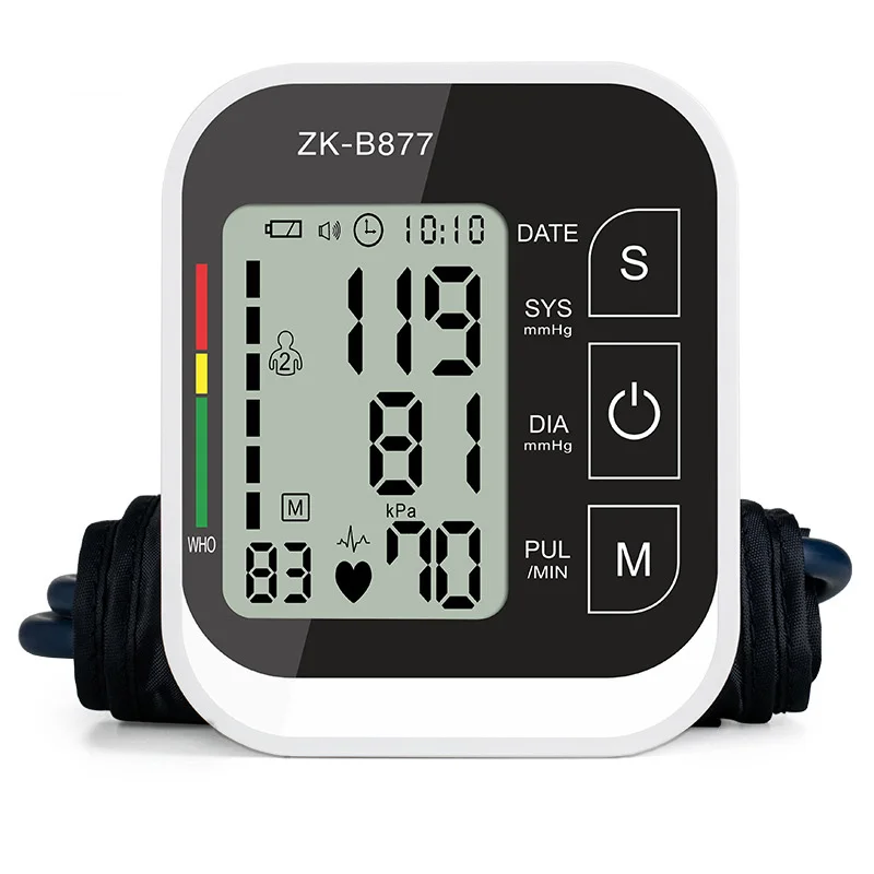 

JZIKI Digital Lcd Upper Arm Blood Pressure Monitor Heart Beat Meter Machine Tonometer Sphygmomanometer for Measuring Automatic