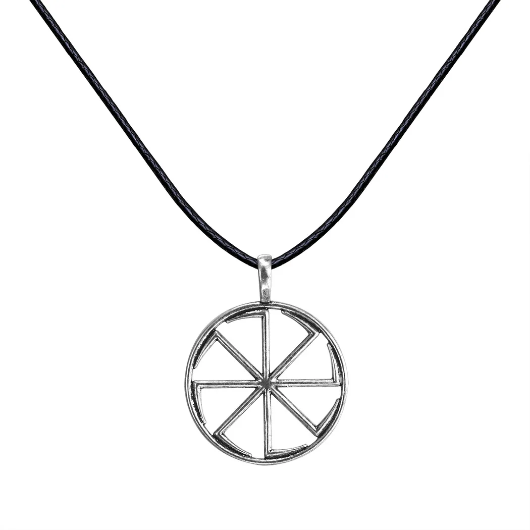 

Slavic Kolovrat Amulet Pagan Sun Talisman Power Male Spinning Wheel of Life Pendant Necklace Men Statement Jewelry