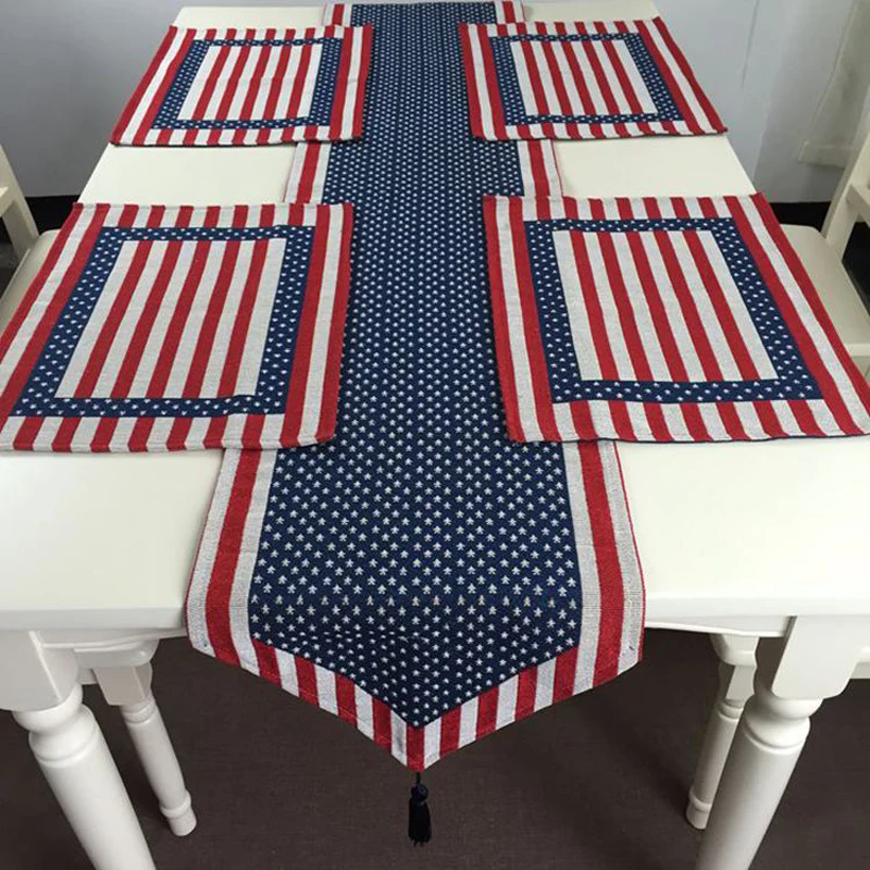American Country Style Table Runner Polyester And Cotton Table Cloth