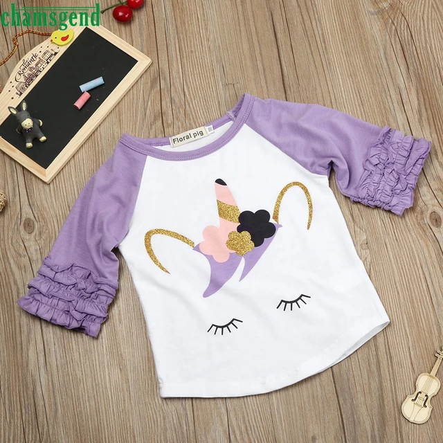 Fashion White Toddler Kids Baby Girls Splice Long Sleeve Blouse Tops