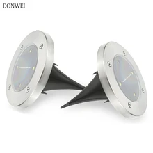 2 шт. IP65 Водонепроницаемый 8 светодиодный солнечный наружный наземный светильник пейзаж газон двор подземный похоронен ночник для дома и сада