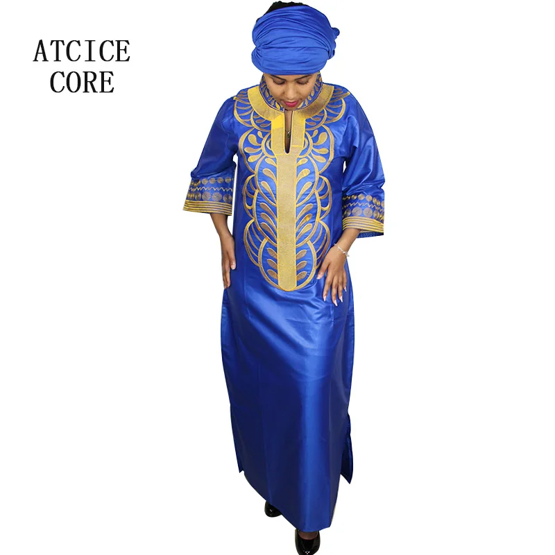 

african bazin riche embroidery design dress only one dress LA066#