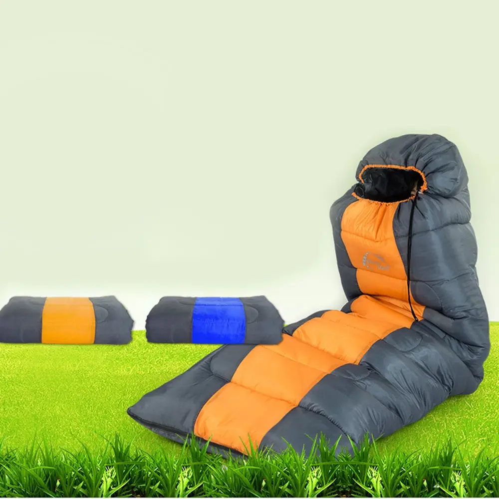 

Air bed Wind Tour Thermal Adult Sleeping Bag Autumn Winter Envelope Hooded Outdoor Travel Camping Water Resistant Thick 1.3kg
