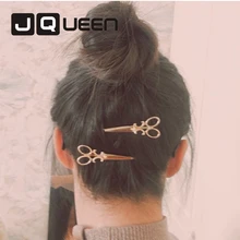 Hairpin Scissors And Get Free Shipping On Aliexpress Jqueen Metal Scissors Shape Hairpins Hair Clips For Women
