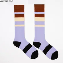 Женские носки, чулки в синюю полоску, теплые чулки выше колена, Длинные хлопковые чулки "Medias", сексуальные чулки "Medias"