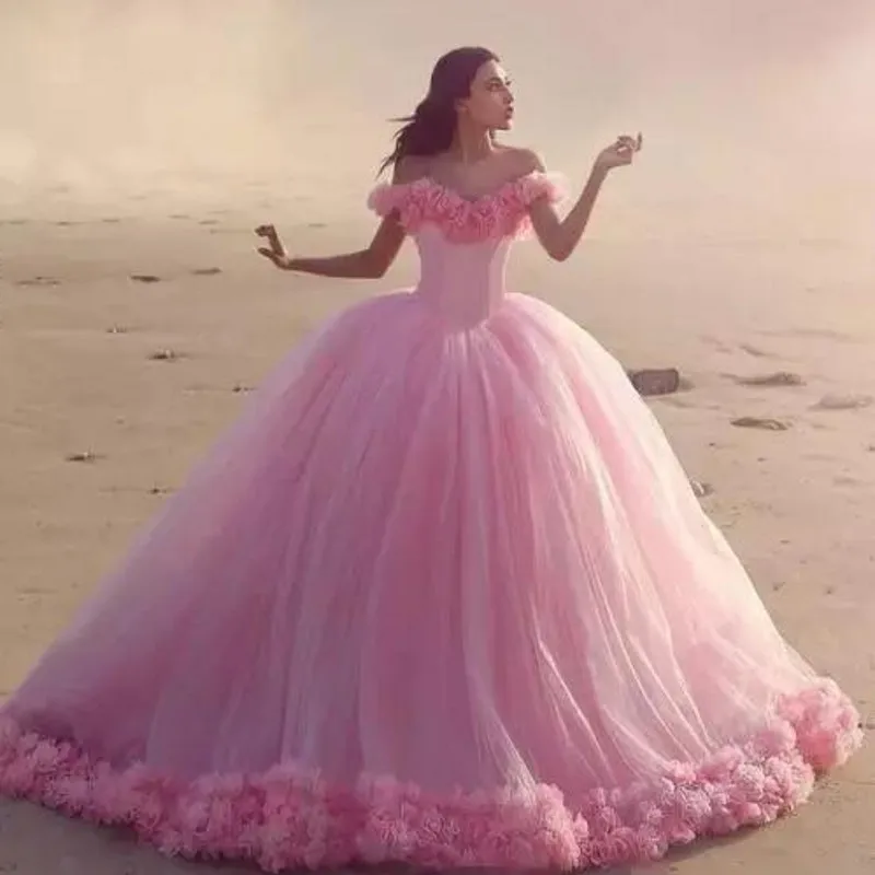 Розовое Бальное Платье принцессы; Бальные платья для девочек с цветами; маскарадные милые 16 платьев; Вечерние платья на выпускной; vestidos de 15 anos