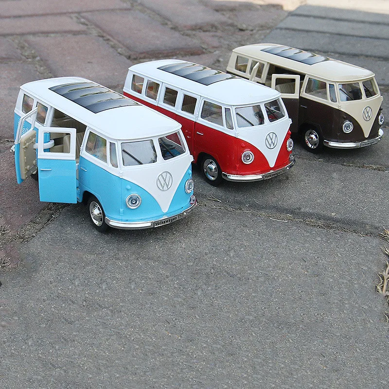 Горячая Распродажа 1:24 T1 автобус из металлического сплава Модель автомобиля звук
