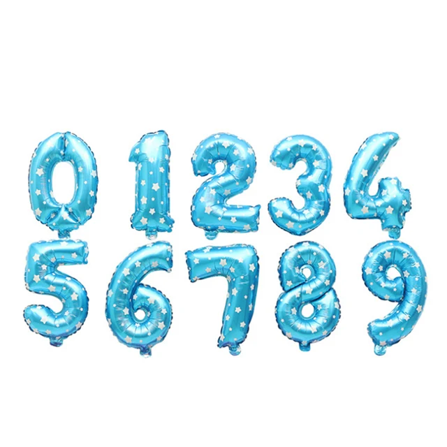 Вечерние воздушные шары из фольги с цифрами 16 дюймов золотого и серебряного цвета, украшения для дня рождения, свадьбы, рождественские вечерние шары - Цвет: Blue