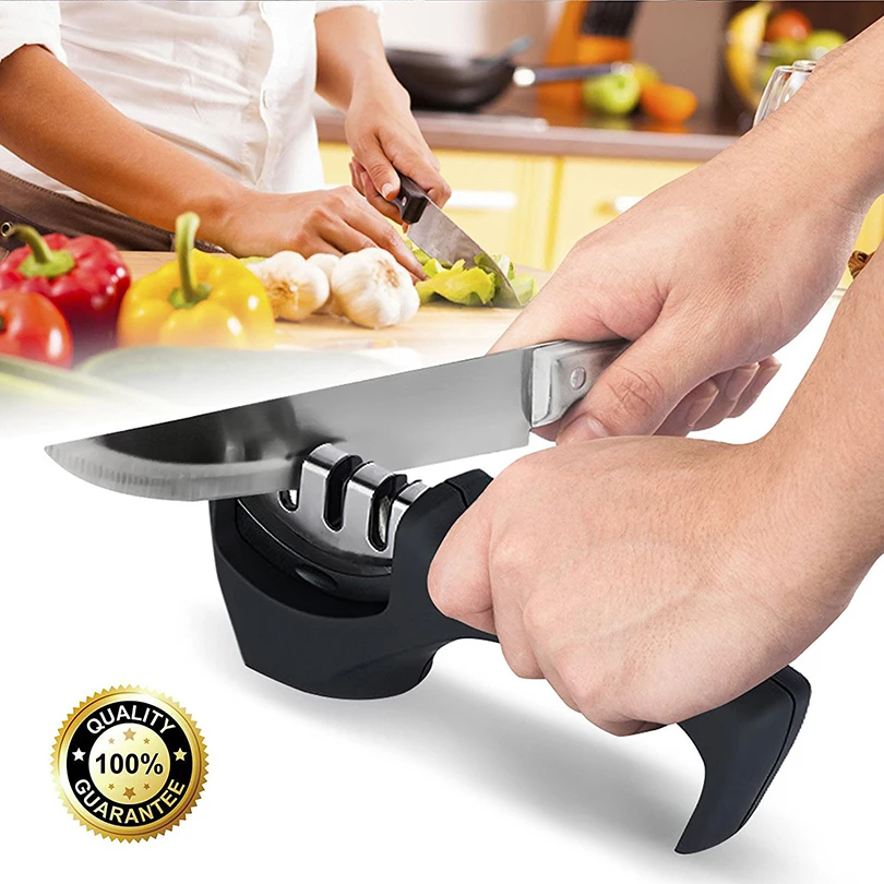 

Fantastic Kitchen Knife Sharpeners for Straight and Serrated Knives, 3 Stage Diamond Coated Sharpening Wheel System Sharpeners