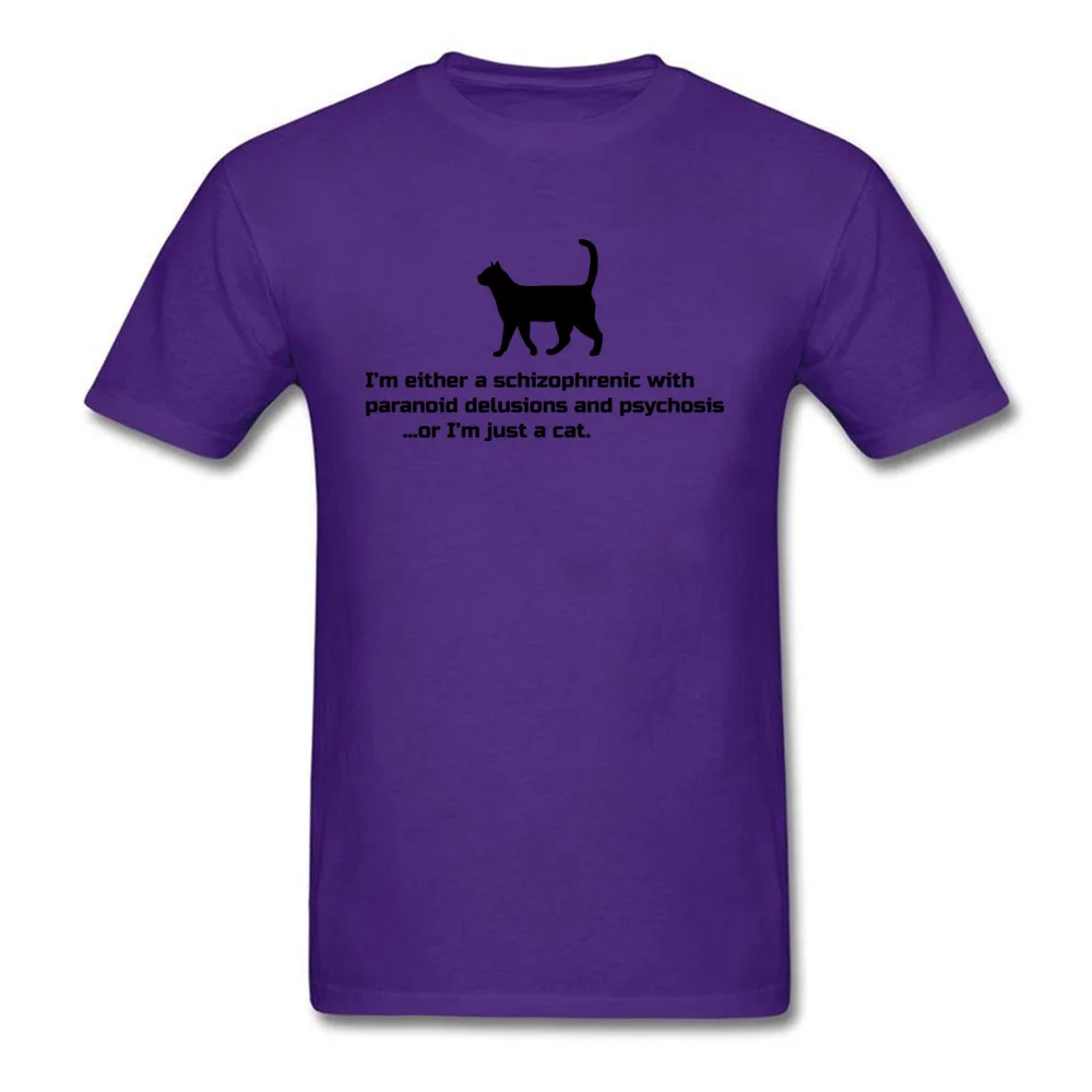 Cat psychology Summer/Autumn All Cotton O-Neck Tees Short Sleeve Casual Sweatshirts New Design Funny Top T-shirts Cat psychology purple