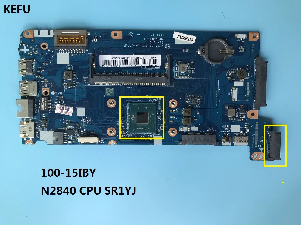 Материнская плата KEFU AIVP1/AIVP2 для ноутбука Lenovo 100 15IBY с процессором N2840 (для