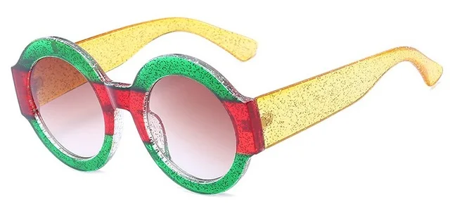 Мужская и женская круглая оправа sunglasssesбрендовый дизайн черная зеленая красная