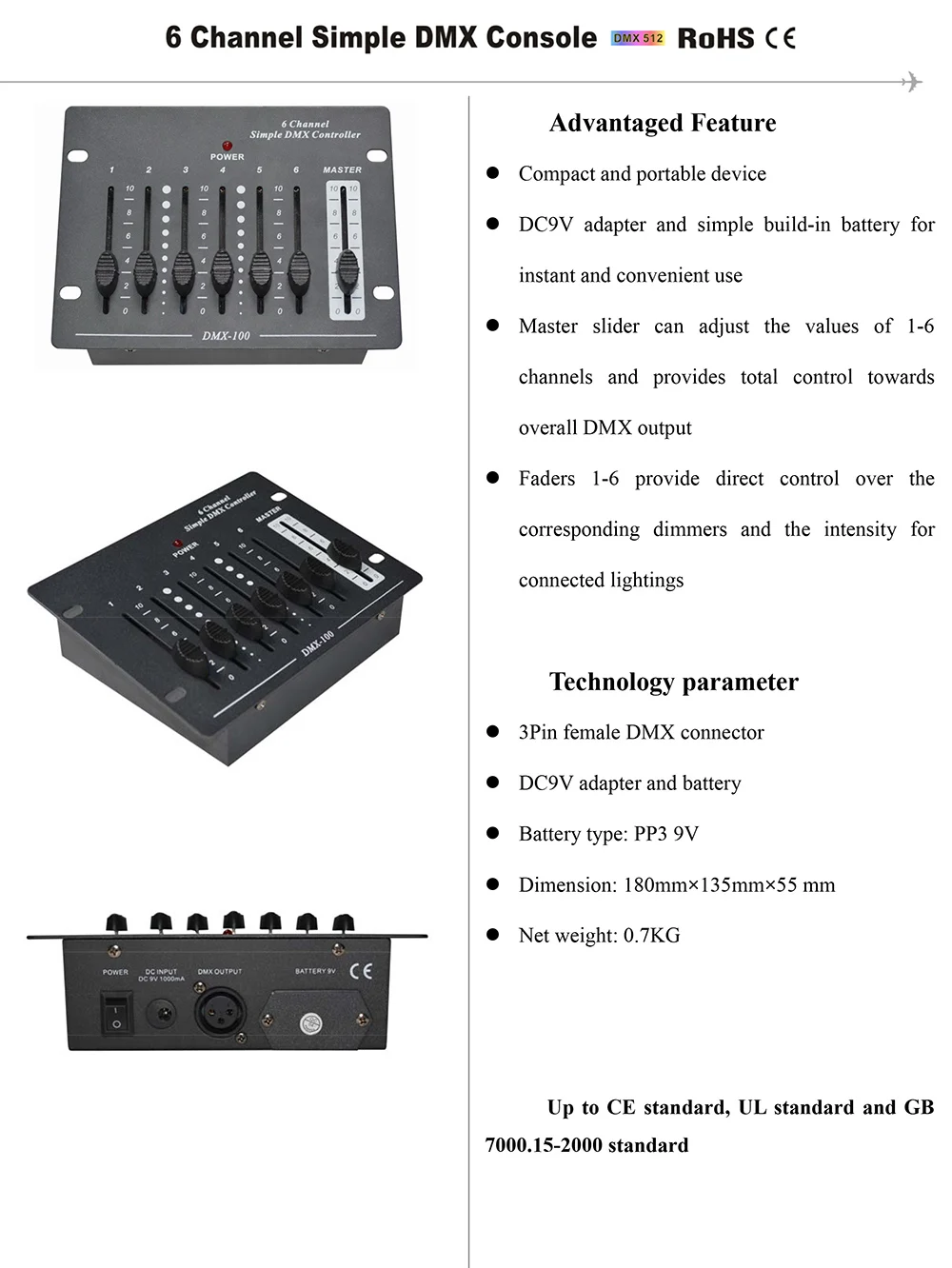 Controlador de Iluminação Sistema de Iluminação Portátil com 6 6ch Mini Compact Controlador Dmx Escurecimento Console Canais Controlar Pequeno 4 light controller dmx