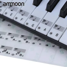 Фортепианная наклейка прозрачная, в форме рояля наклейка на клавиатуру 49/61 клавиша электронная клавиатура 88 клавиша пианино Stave Note наклейка для белых клавиш