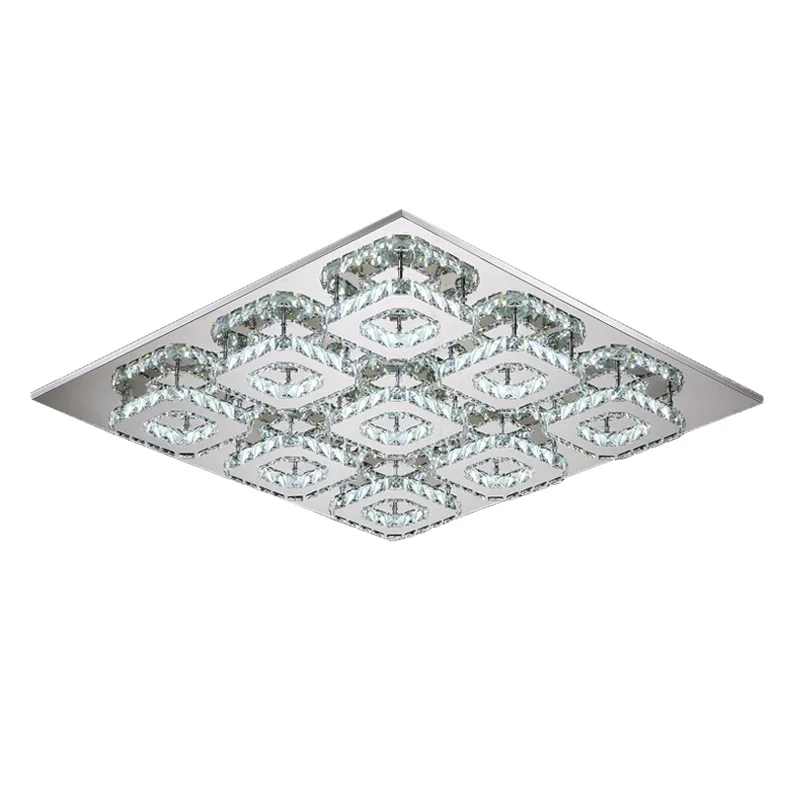 

Free Shipping Modern LED Ceiling Light Clear Crystal Stainless Steel Flush Mounted Ceiling Lamp Foyer Bedroom Living Lighting