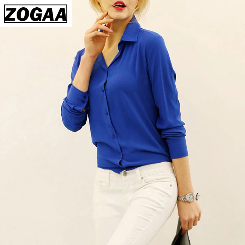 

Women Blouses Direct Selling Button Solid 2019 Autumn New Long-sleeve Shirt Female Chiffon Women's Slim Clothing