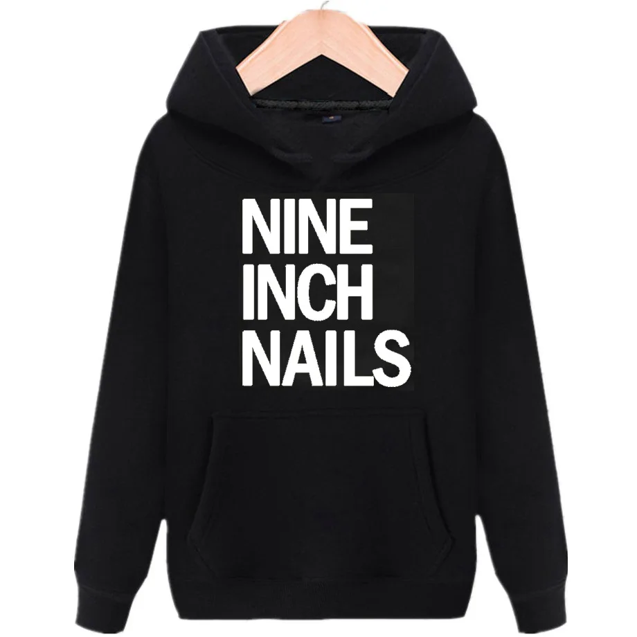 Plus size NIN rock band hooded sweatshirt Nine Inch Nails letter