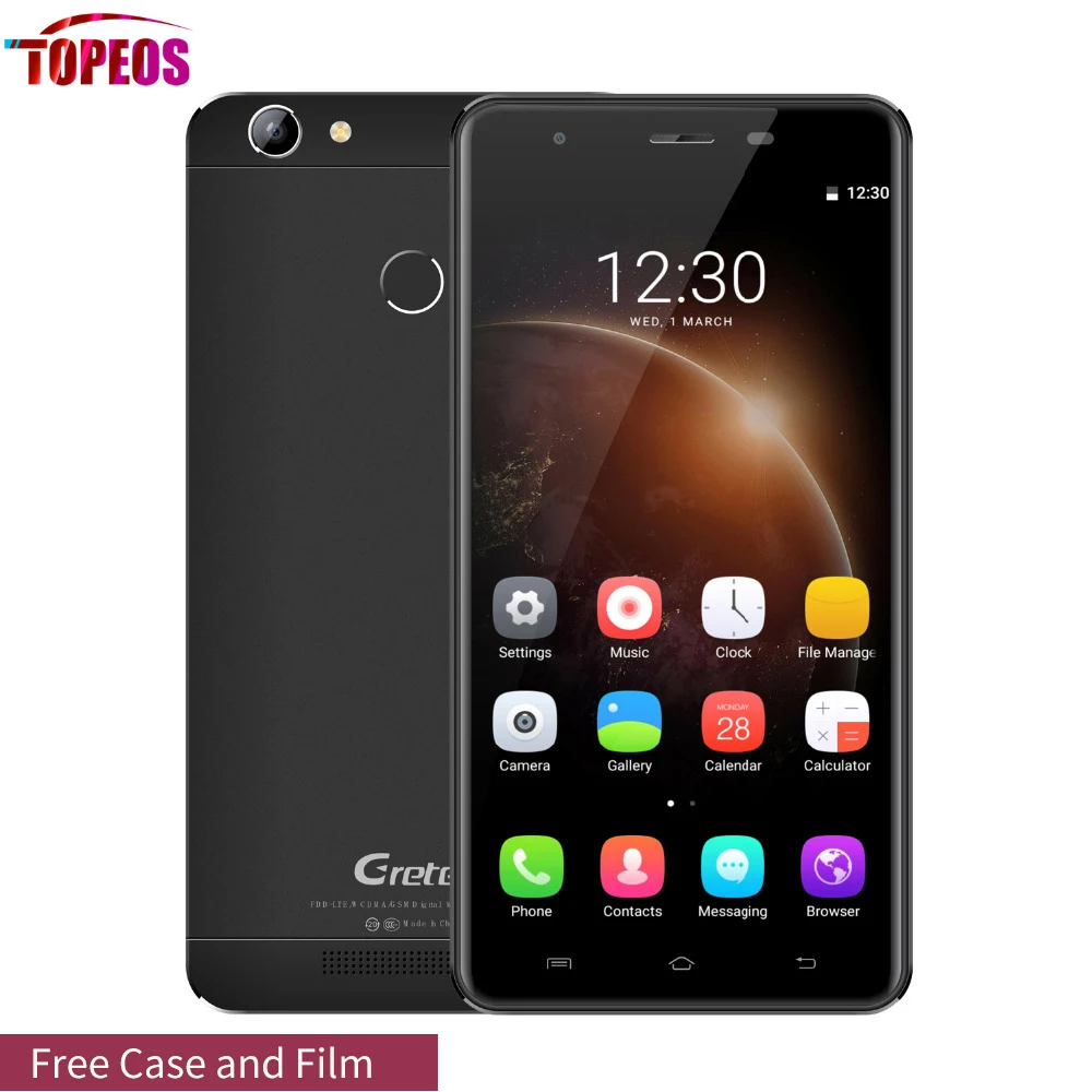 Gretel A6 MT6737 Quad Core Android 6.0 Mobile Phone 2GB RAM 16GB ROM 5.5'' HD 13MP 4G LTE Fingerprint Cellphone 3000mah Battery