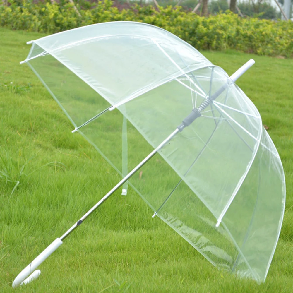 

1PCS Plastic EVA Transparent Umbrella Creative Rain Sunny Women Girls Ladies Novelty Items Long Handle Umbrellas
